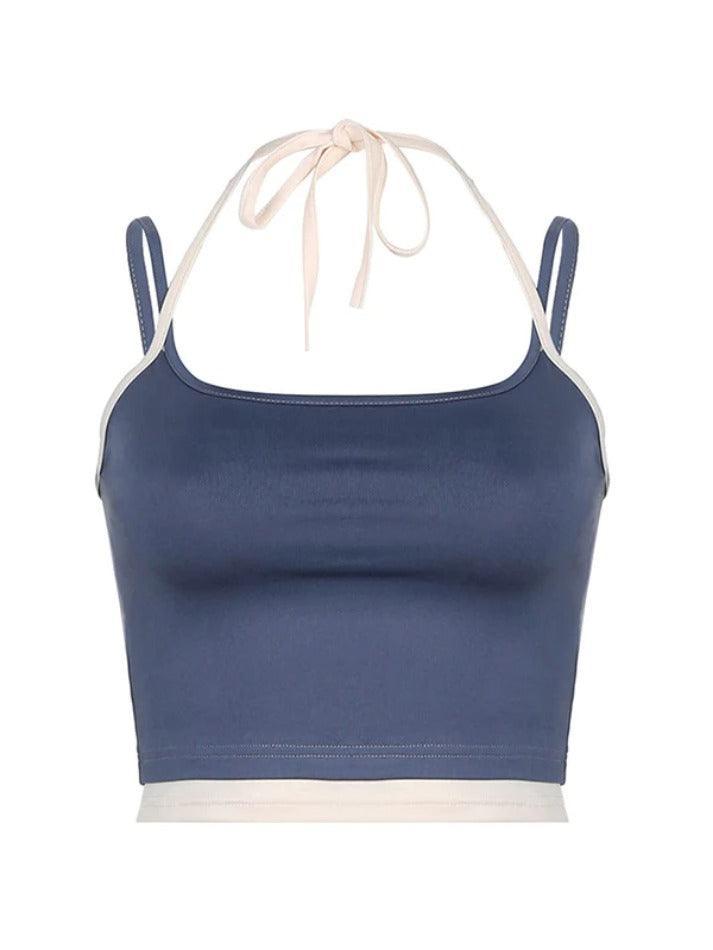 Contrast Color Tie Up Cami Top - HouseofHalley