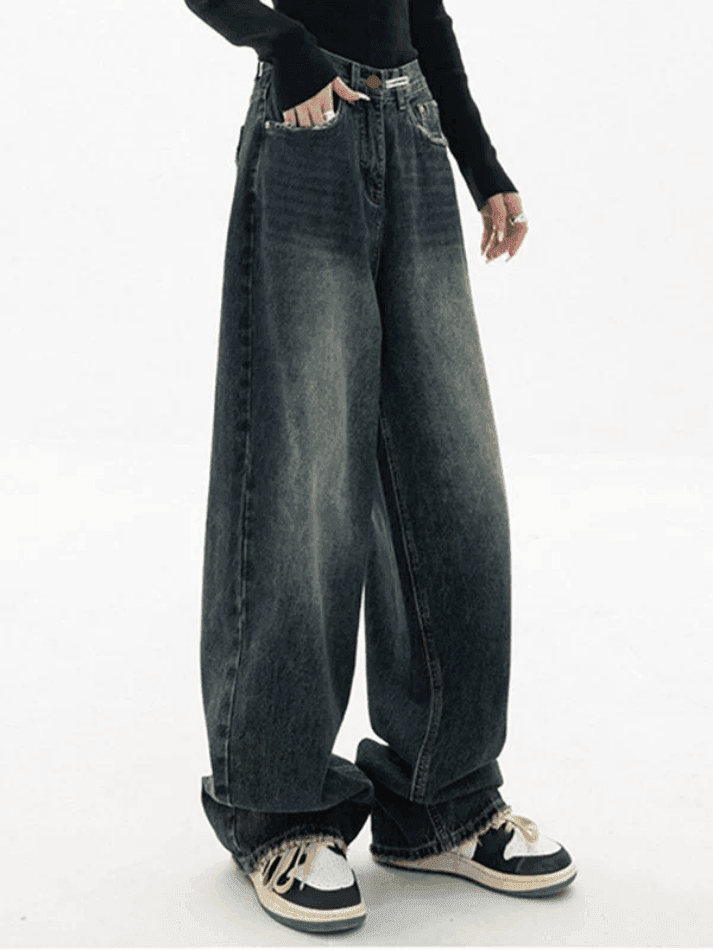 Dark Wash Vintage Baggy Boyfriend Jeans - HouseofHalley