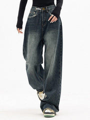 Dark Wash Vintage Baggy Boyfriend Jeans - HouseofHalley