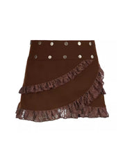 Daisy Lace Ruffled Mini Skirt