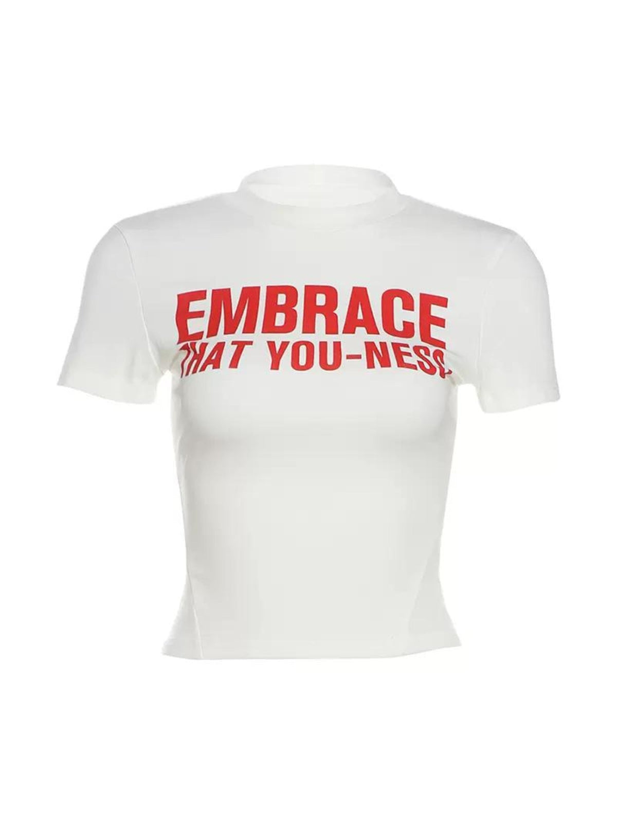 Embrace Letter Print T-Shirt