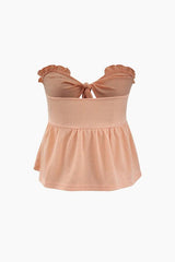 Frill Trim Knot Front Tube Top - HouseofHalley