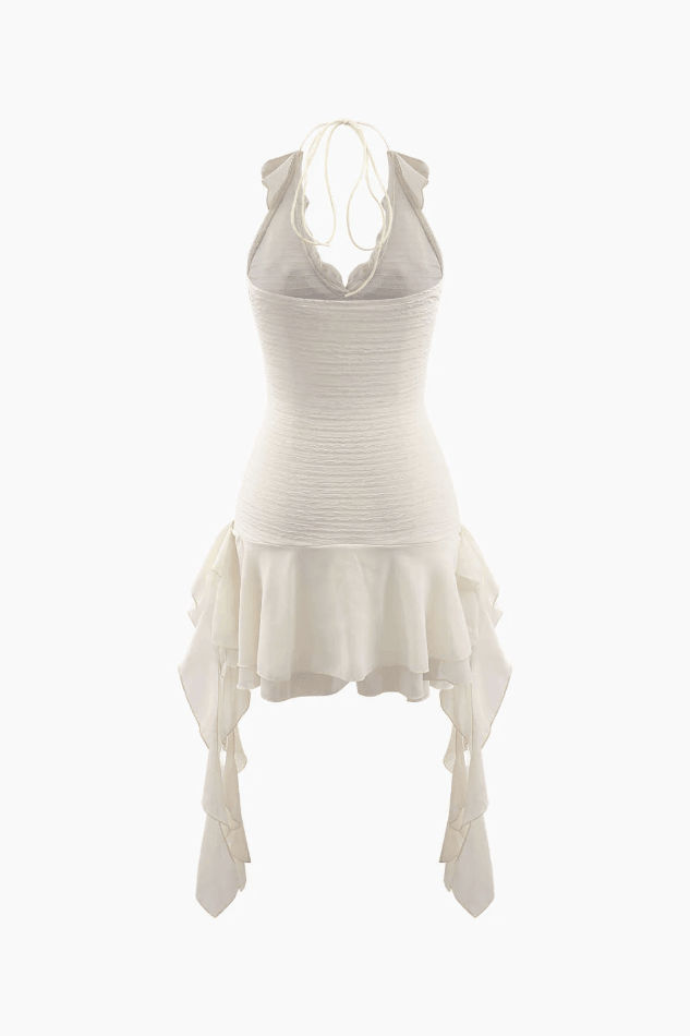 Halter Neck Ruffle Mini Dress - HouseofHalley