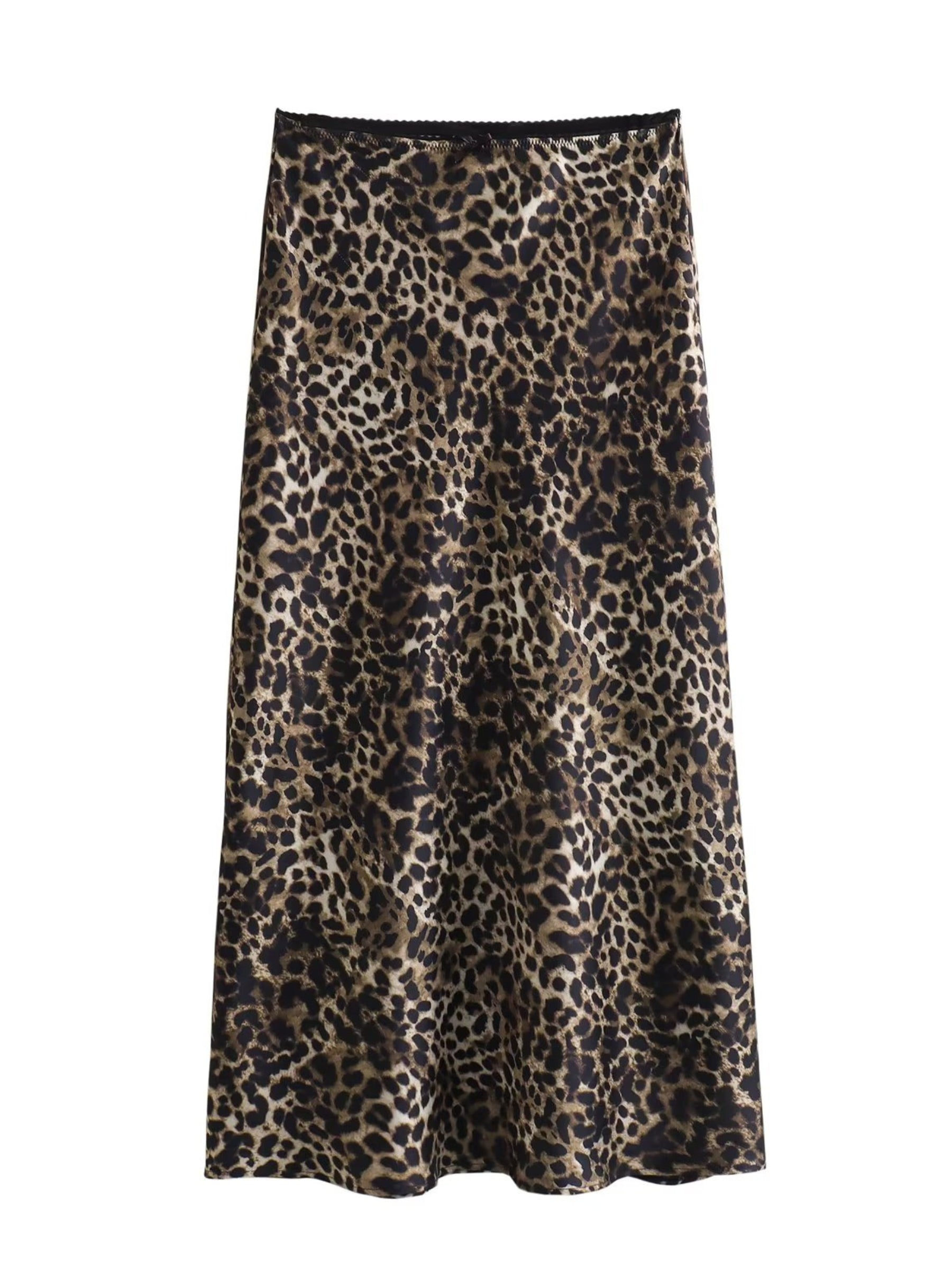 Ikhlas Leopard Print Maxi Skirt