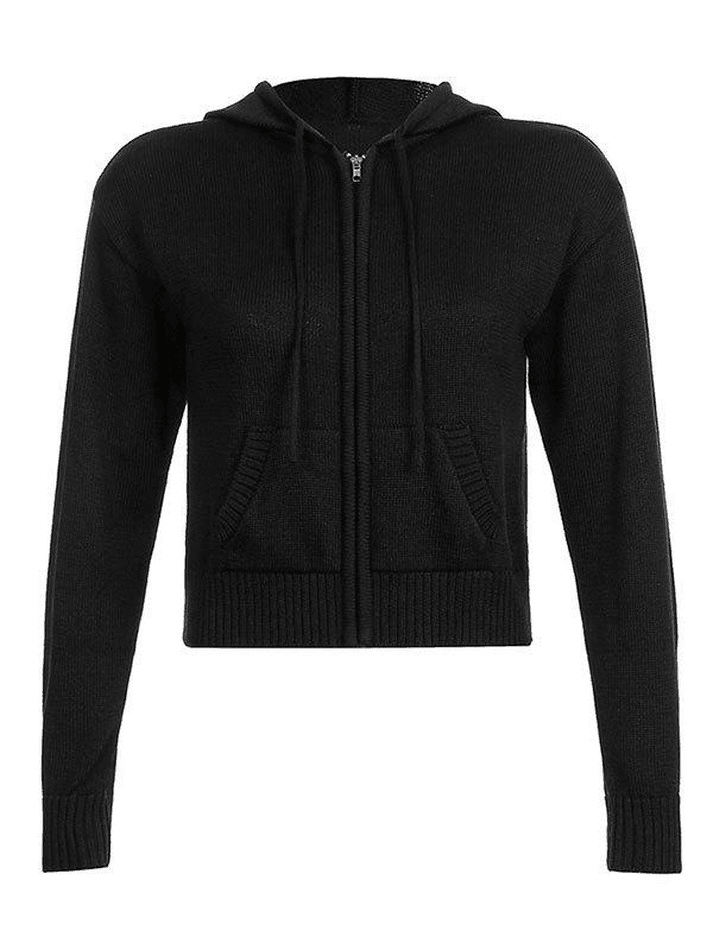 Hooded Crop Knit Cardigan - HouseofHalley