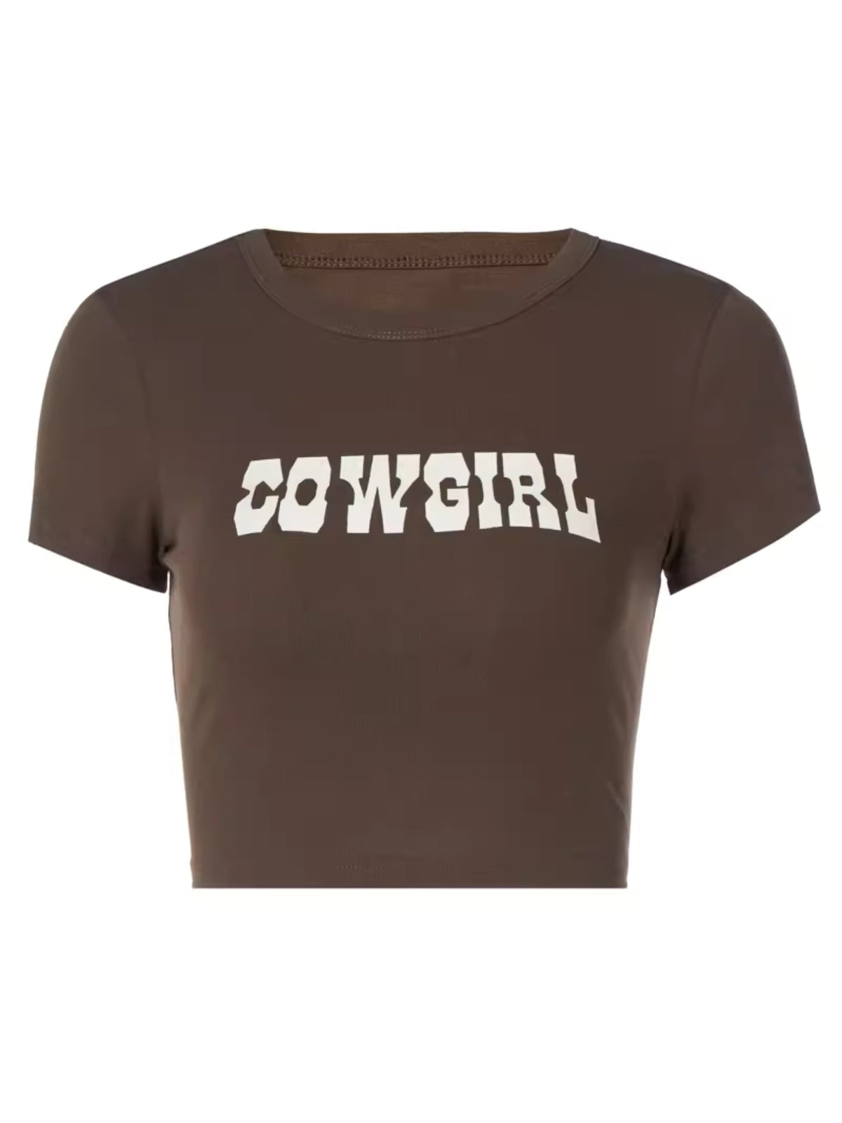 Cowgirl Letter Print Crop T-Shirt