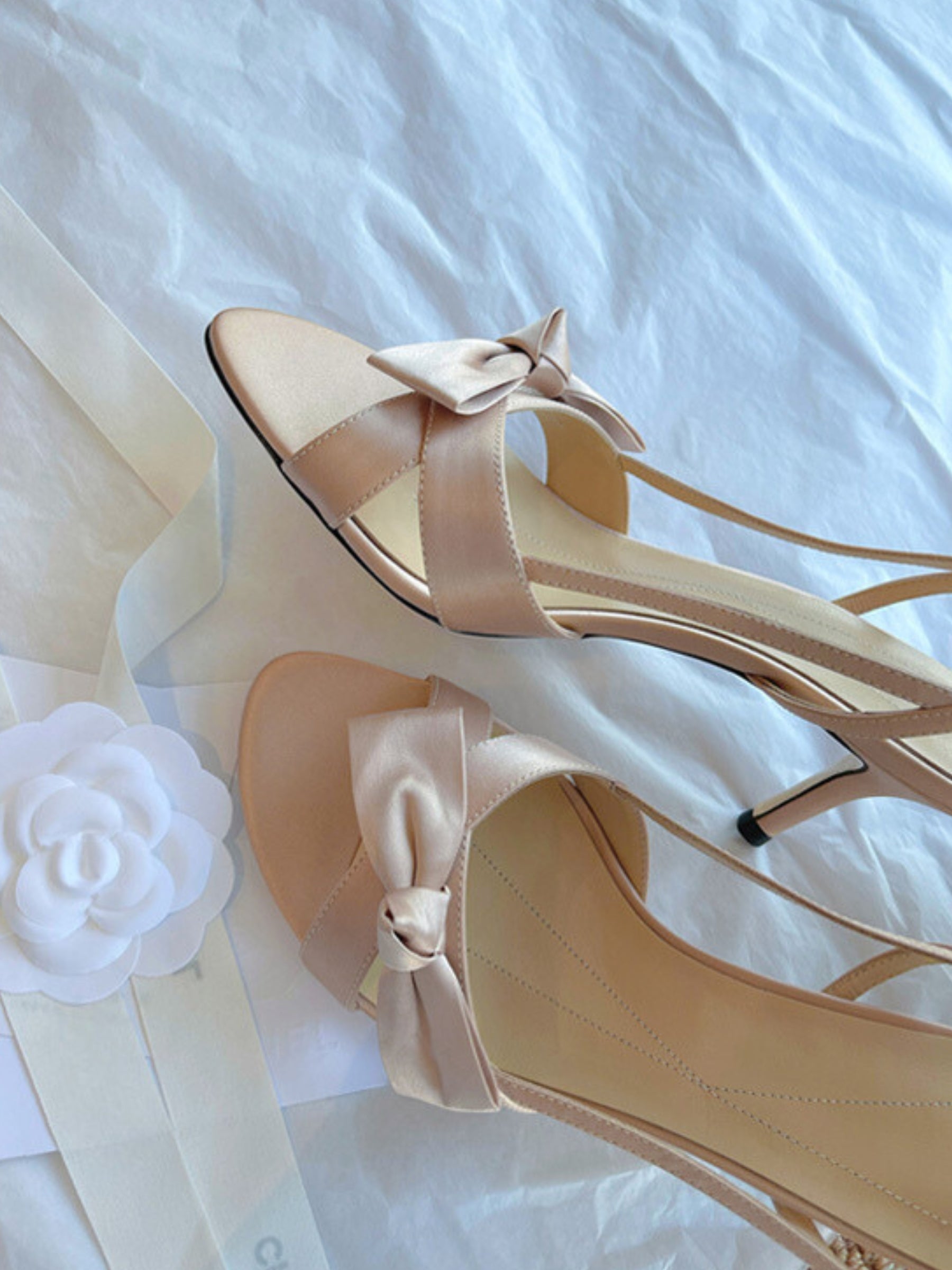 Zelda Satin Bow Sandals