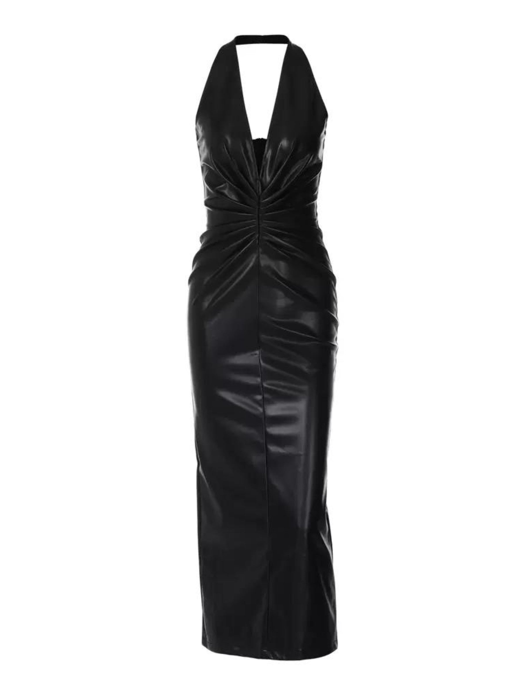 Zainab Faux Leather Maxi Dress