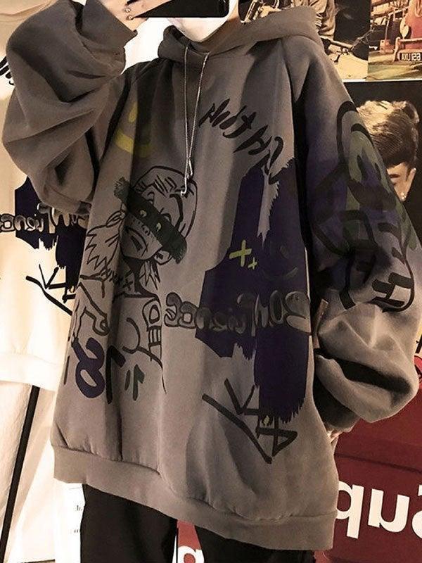 Men's Oversize Graffiti Print Hoodie - HouseofHalley