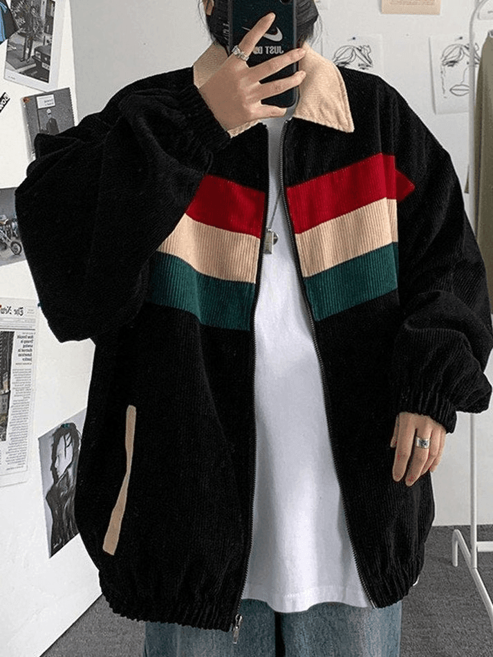 Men's Striped Loose Fit Corduroy Jacket - HouseofHalley