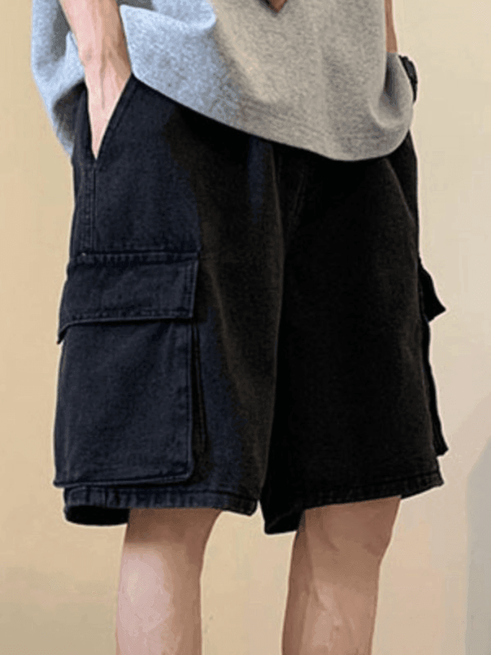 Men's Washed Loose Cargo Denim Shorts - HouseofHalley