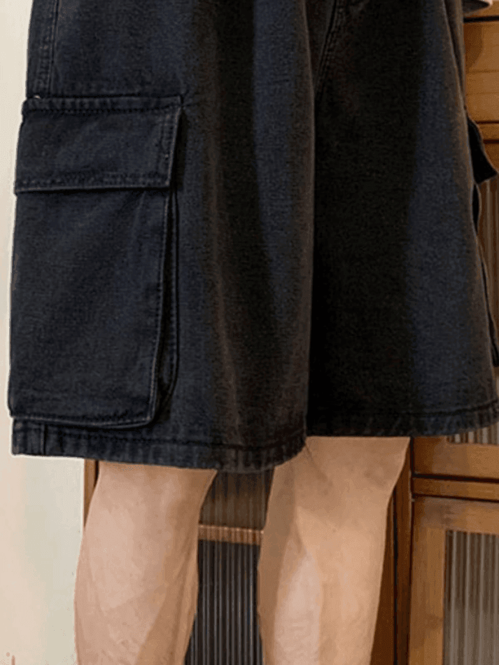 Men's Washed Loose Cargo Denim Shorts - HouseofHalley