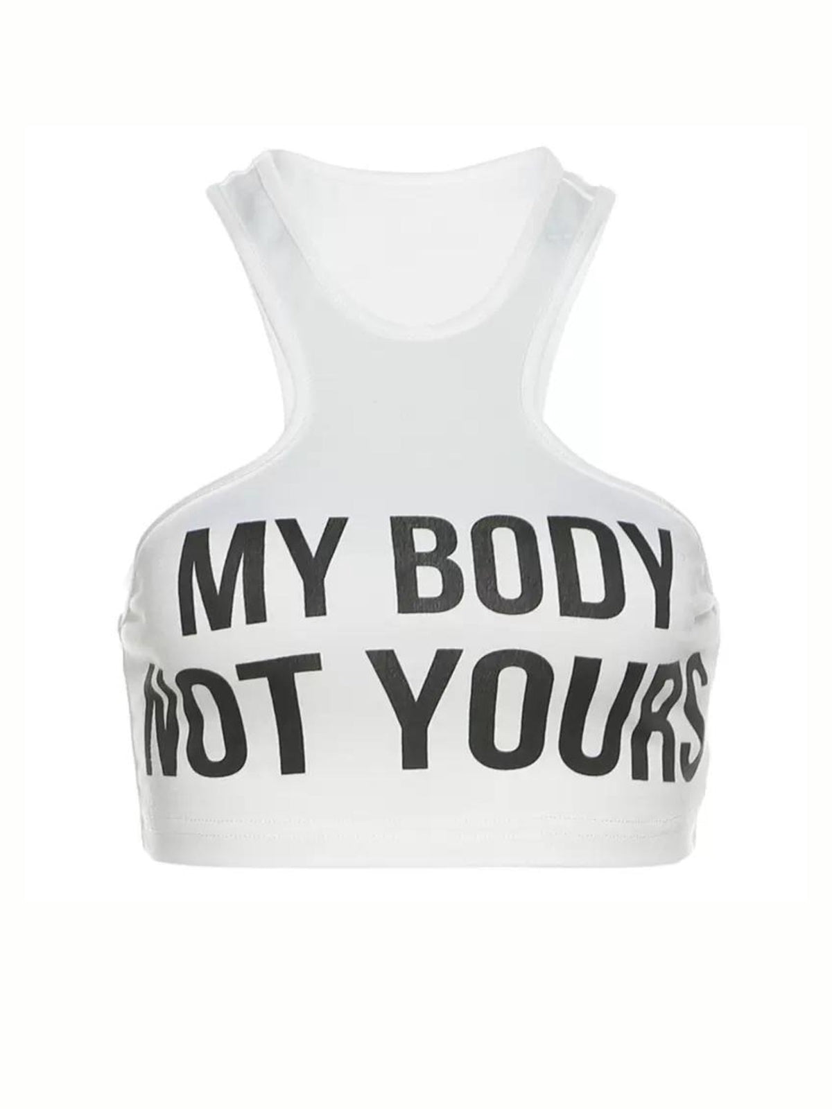 My Body Letter Print Crop Top