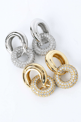 Pave Interlock Hoop Earrings