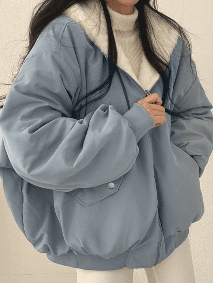 Reversible Oversize Fleece Hooded Jacket - HouseofHalley