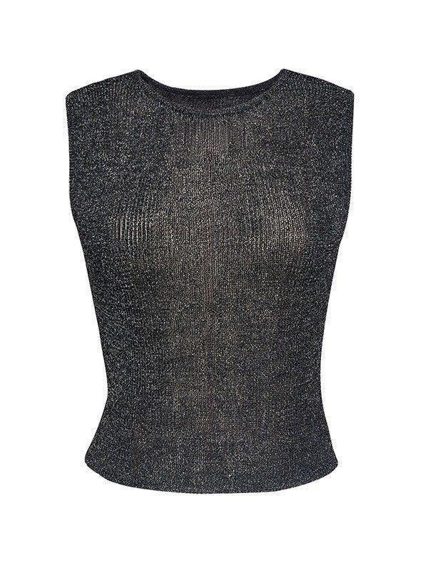 Semi Sheer Metallic Tank Top - HouseofHalley