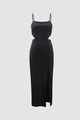 Side Cut Out Slit Midi Dress - HouseofHalley