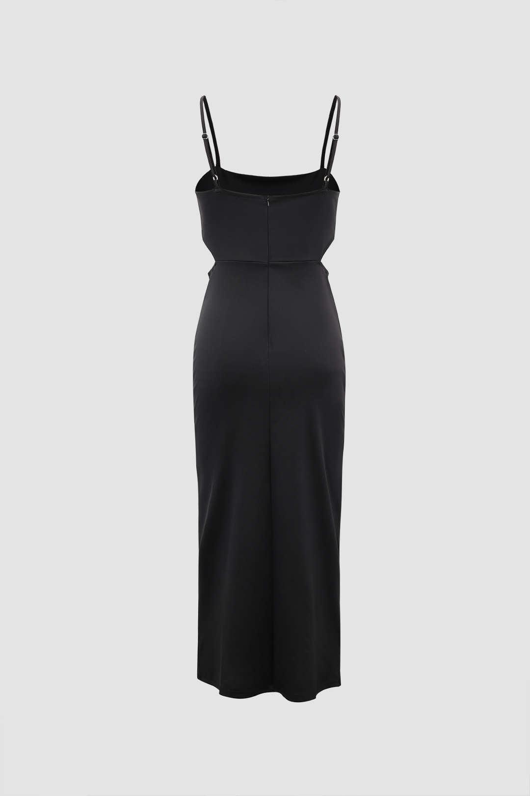 Side Cut Out Slit Midi Dress - HouseofHalley