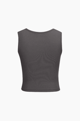 Square Neck Ruched Tank Top