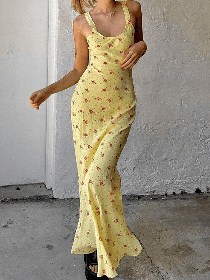 Summer Floral Print Maxi Dress - HouseofHalley