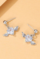 Vintage Cherub Wing Rhinestone Earrings - HouseofHalley