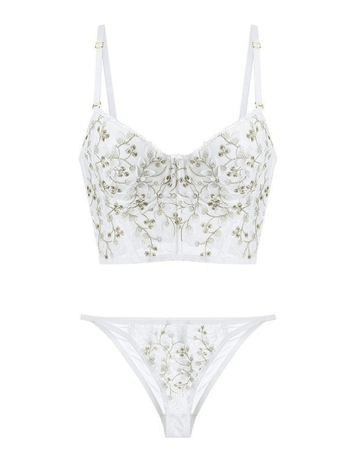 Vintage Lace Embroidery Bustier