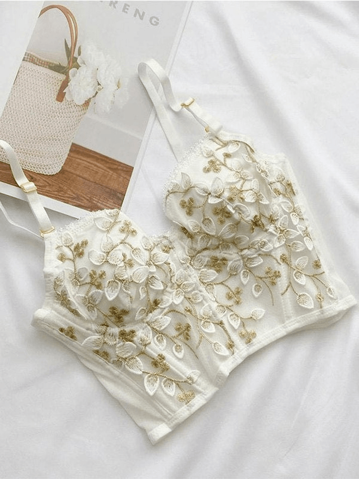 Vintage Lace Embroidery Bustier