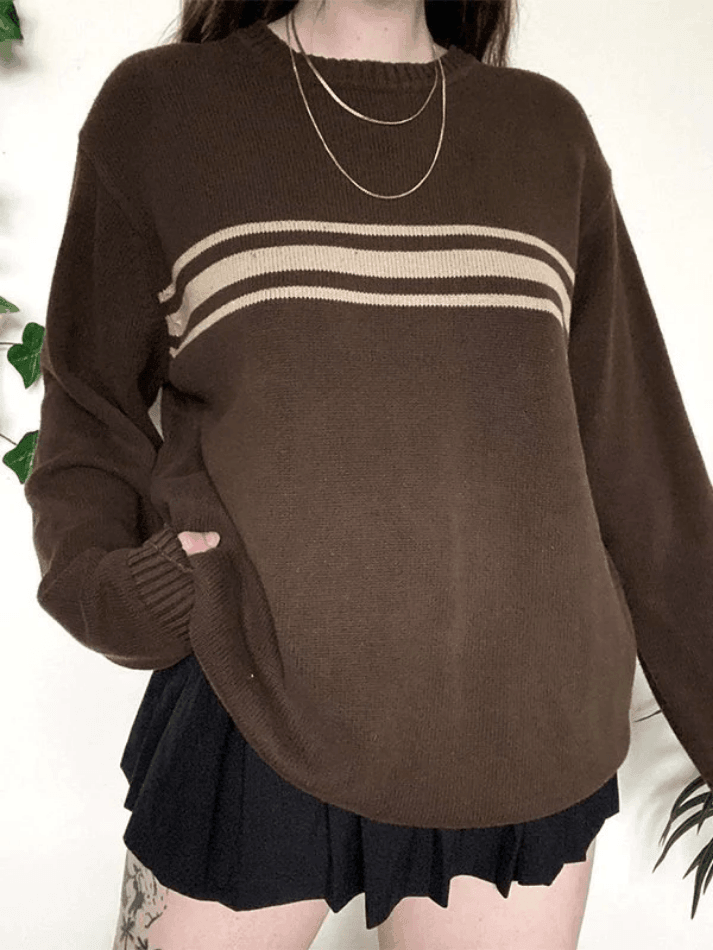Vintage Three Striped Pullover Sweater - HouseofHalley