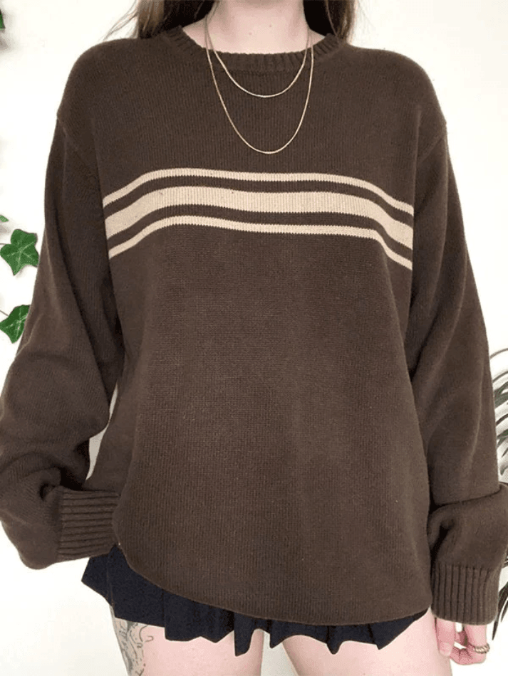 Vintage Three Striped Pullover Sweater - HouseofHalley