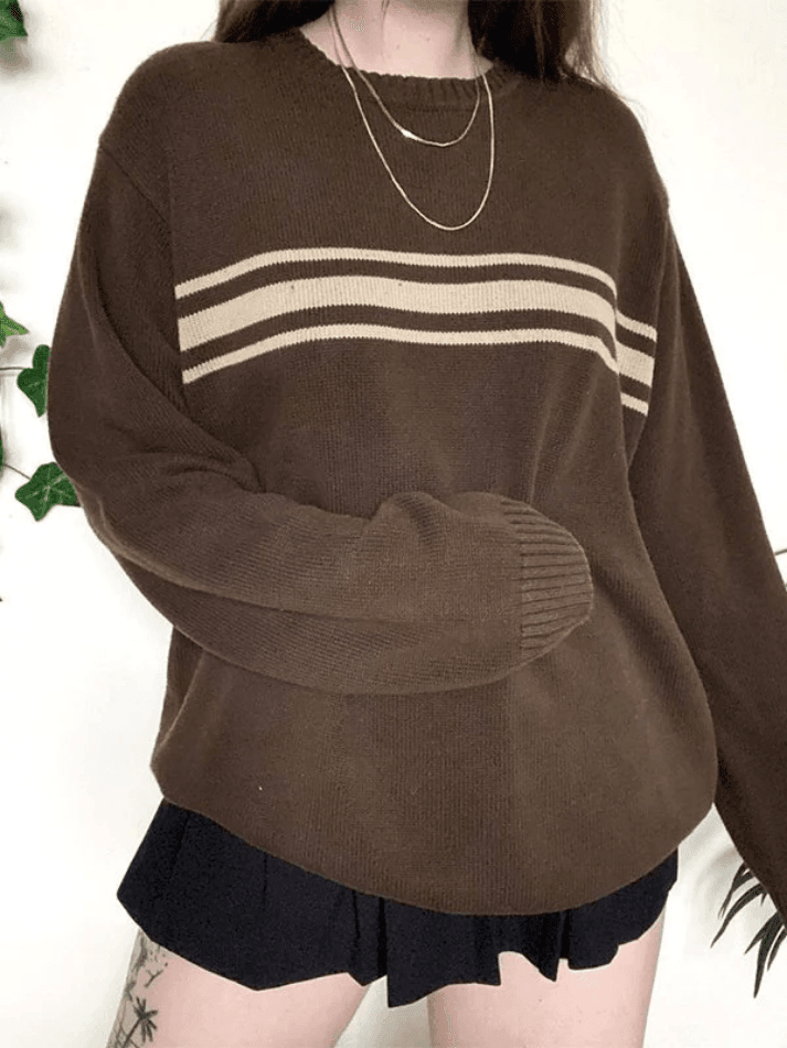 Vintage Three Striped Pullover Sweater - HouseofHalley