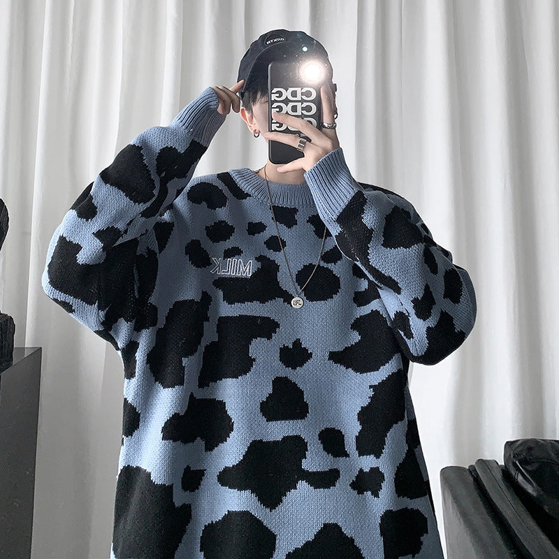 Cow Print Oversize Sweater