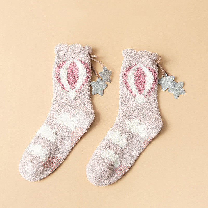 Crescent Moon Rainbow Knitted Socks