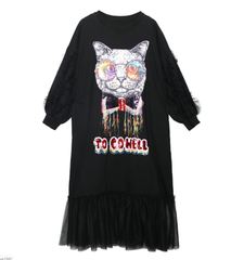 Cat Long loose Dress