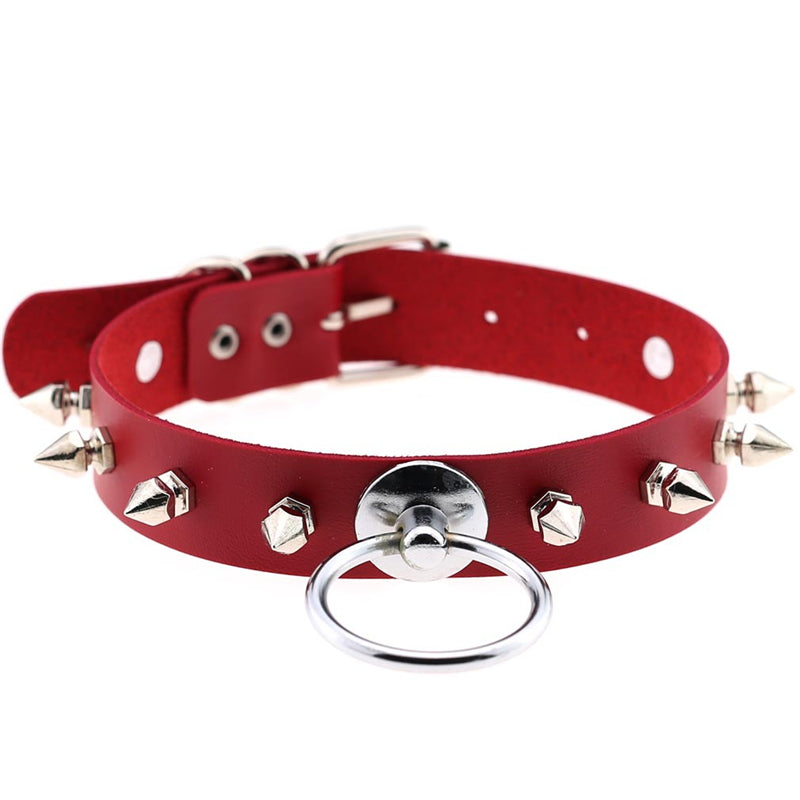 Spike Choker Metal O-round Collar