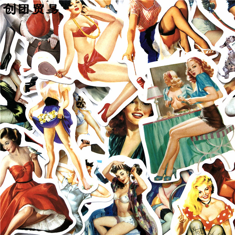 Pin Up Girls 50 Stickers Set