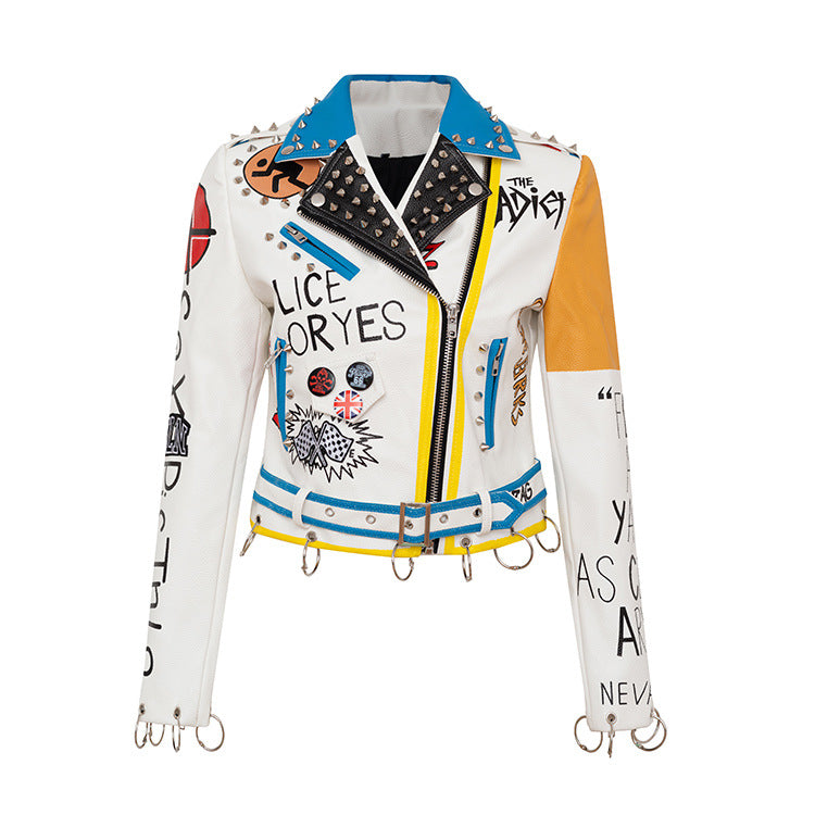 THE ADICTS Motorcycle PU Leather Jacket