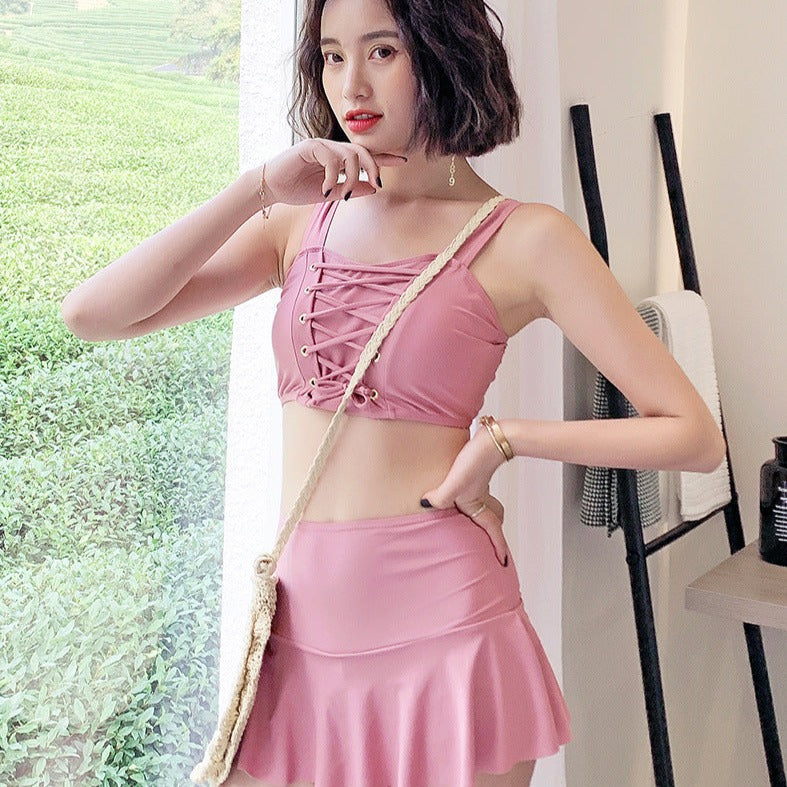 Moon Pink Three-Piece Swimwear