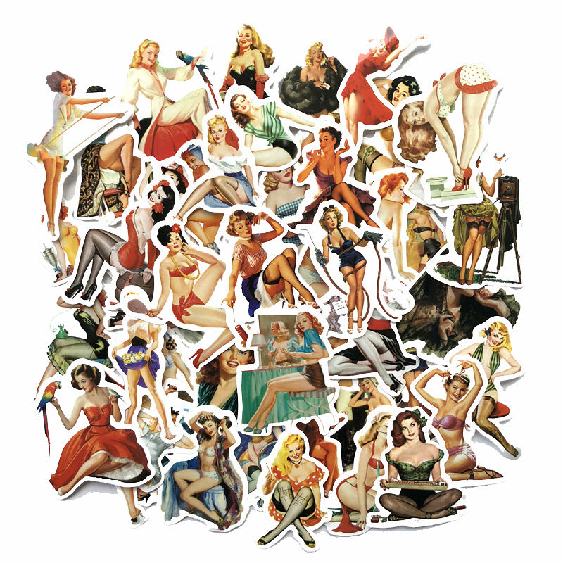 Pin Up Girls 50 Stickers Set