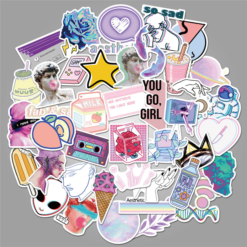 Vaporwave 50 Stickers Waterproof