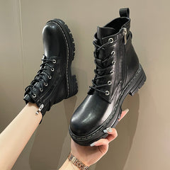 Black PU Vegan Leather Boots