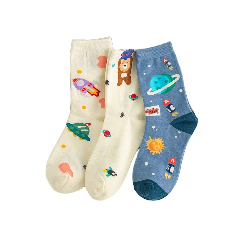 Galaxy and Planets Cotton Socks