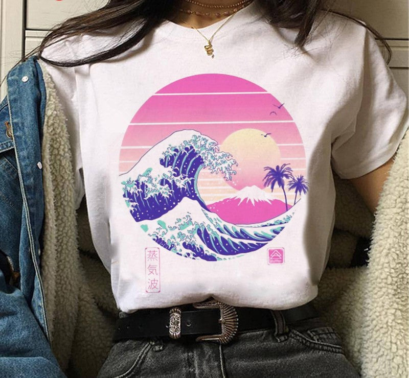 The Big Wave Style Vaporwave T-Shirt