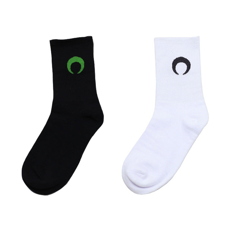 Green Aesthetic Crescent Moon Socks
