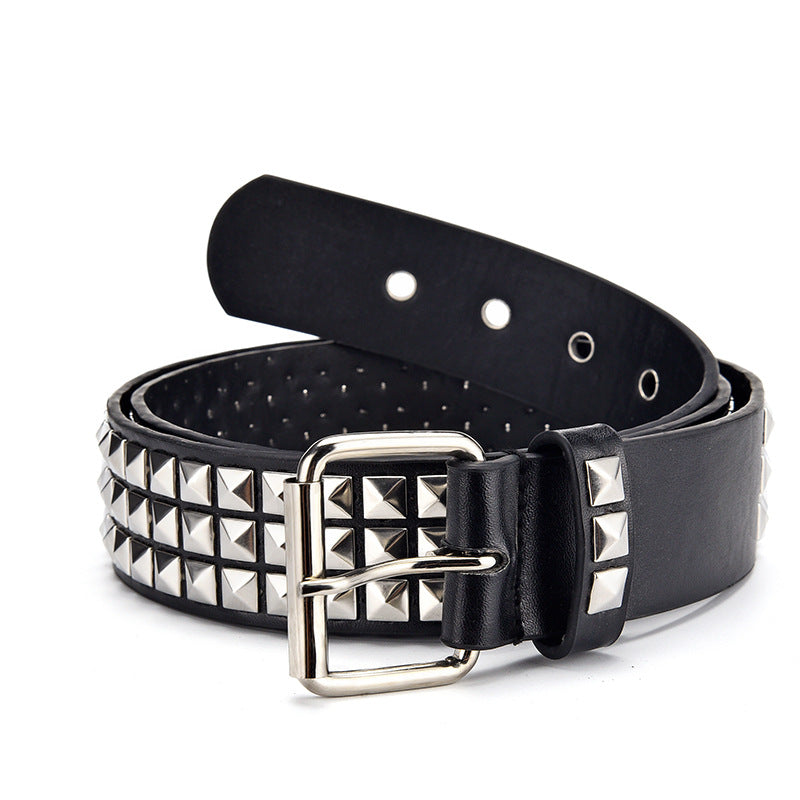 Grunge Pyramid Rivet PU Vegan Belt