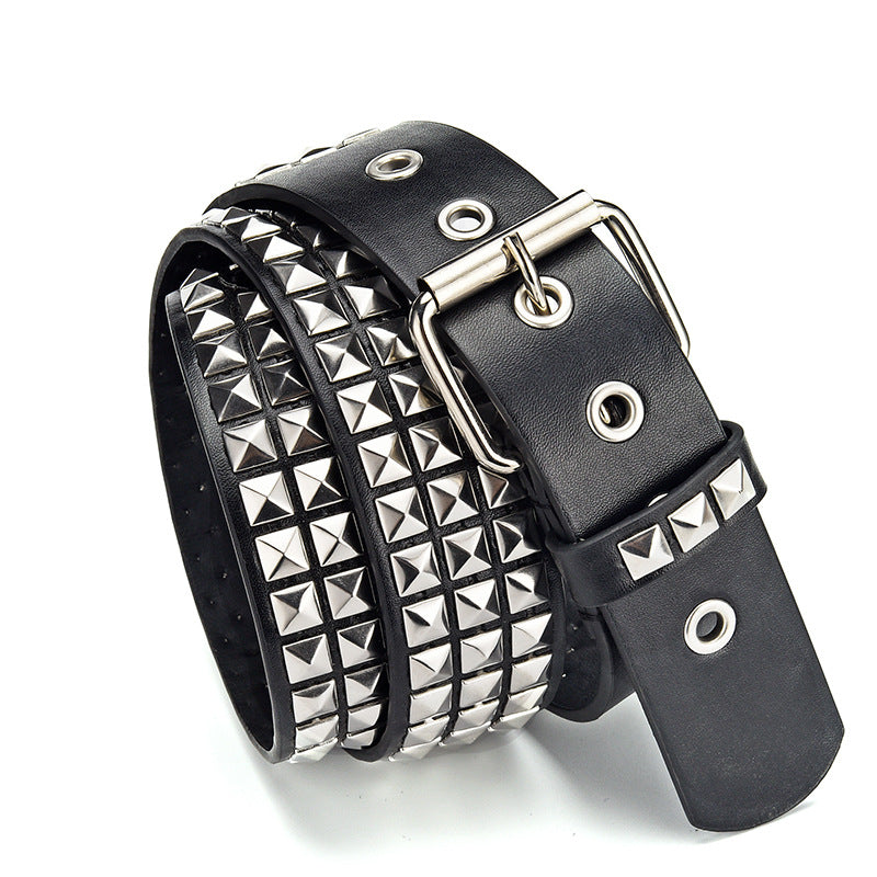 Grunge Pyramid Rivet PU Vegan Belt