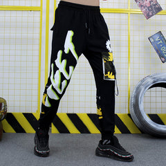 Black with Camouflage Letters Functional Pants