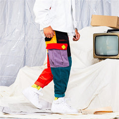 Patchwork Color Block Joggers Pants