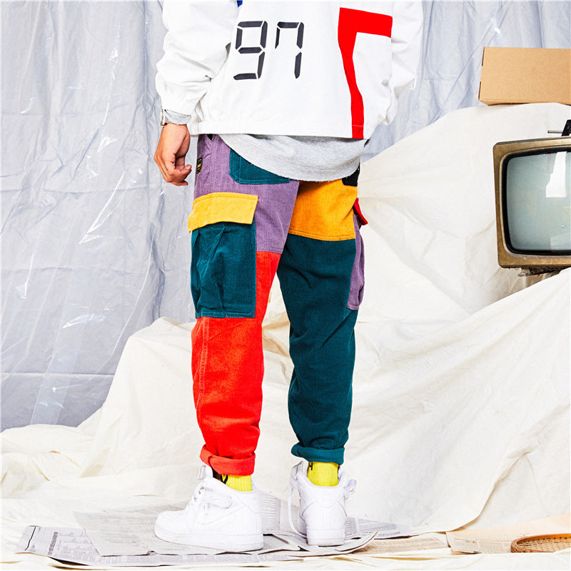 Patchwork Color Block Joggers Pants