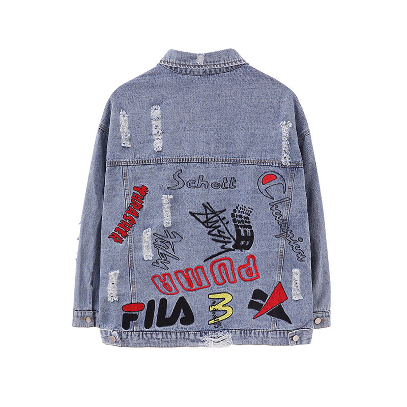 Letters and Logos Denim Jacket