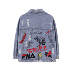 Letters and Logos Denim Jacket